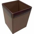 Dacasso Wastebasket, Mocha Leather, 14 QT, 9-1/2inx9-1/2inx12in, BN DACA3003